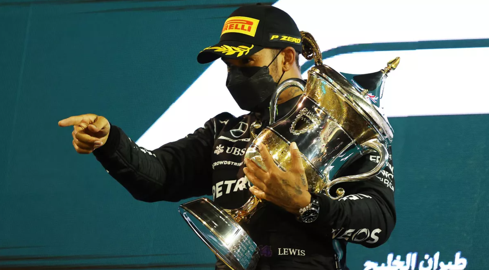 Lewis Hamilton celebrates victory at the Bahrain Grand Prix, Bahrain International Circuit, March 28, 2021
Photo/Courtesy: Getty Images