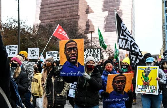 Afp | People Protesting Outside Of The Courthouse During The Trial Of Former Minneapolis Police Officer Charged With Murdering George Floyd