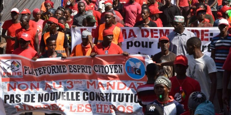 AFP | Conde's bid for a third term was met with months of demonstrations, which the government countered with sometimes brutal force