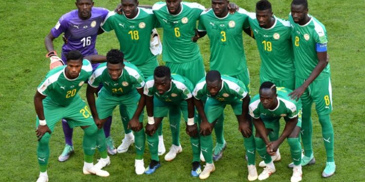 Senegal pose before playing Colombia at the 2018 World Cup in Russia | AFP