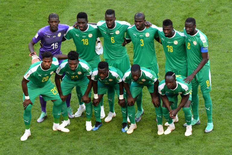 Senegal pose before playing Colombia at the 2018 World Cup in Russia | AFP