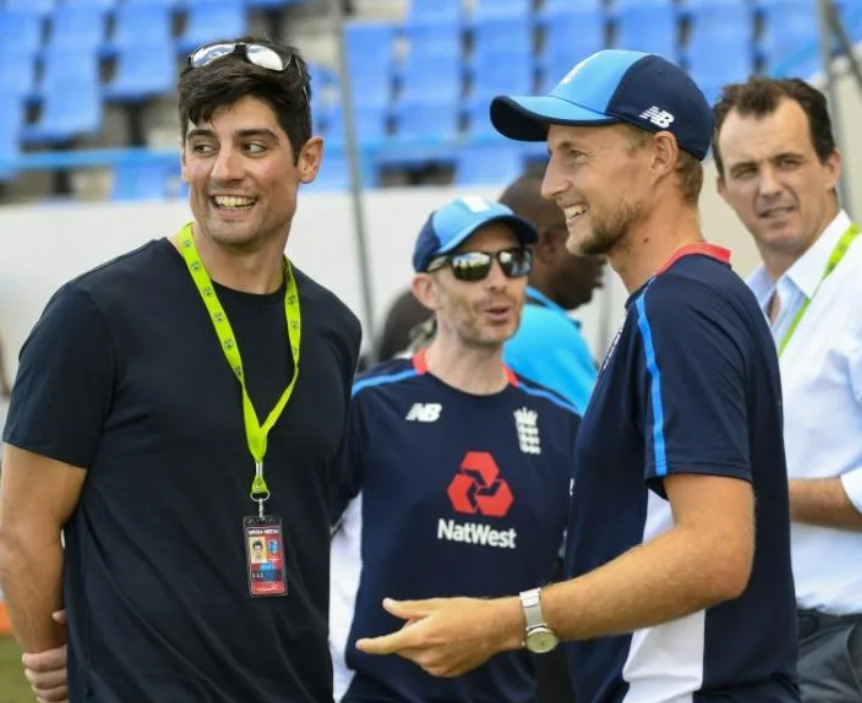 Concern - Alastair Cook (L) is worried by the form of current England captain Joe Root's (R) batsmen | AFP