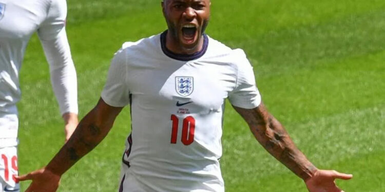 England forward Raheem Sterling celebrates scoring against Croatia | AFP