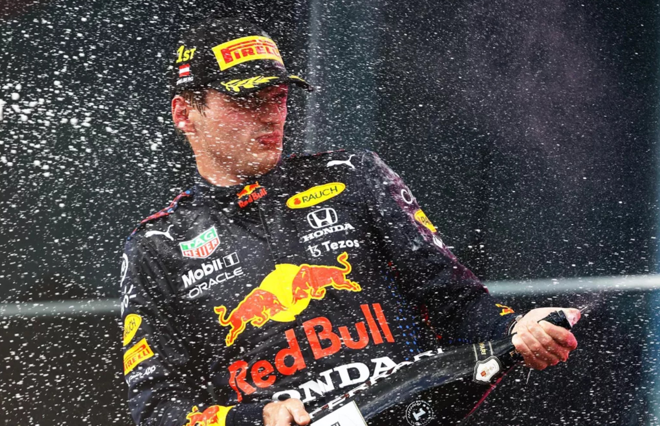 Race winner Max Verstappen of Netherlands and Red Bull Racing celebrates on the podium during the F1 Grand Prix of Styria at Red Bull Ring on June 27, 2021, in Spielberg, Austria | Getty Images