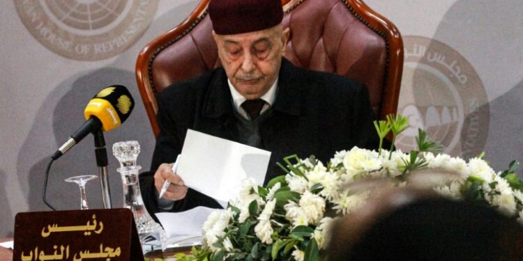 Aguila Saleh, Pictured Chairing A House Of Representatives Session On December 7, 2020, Is A Rival Of Interim Prime Minister Abdulhamid Dbeibah | Afp