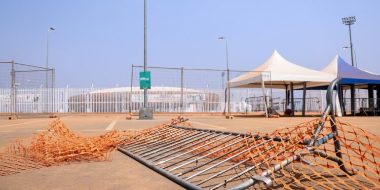 The entrance of Olembe Stadium in Yaounde were eight people lost their lives in Monday's crush | AFP