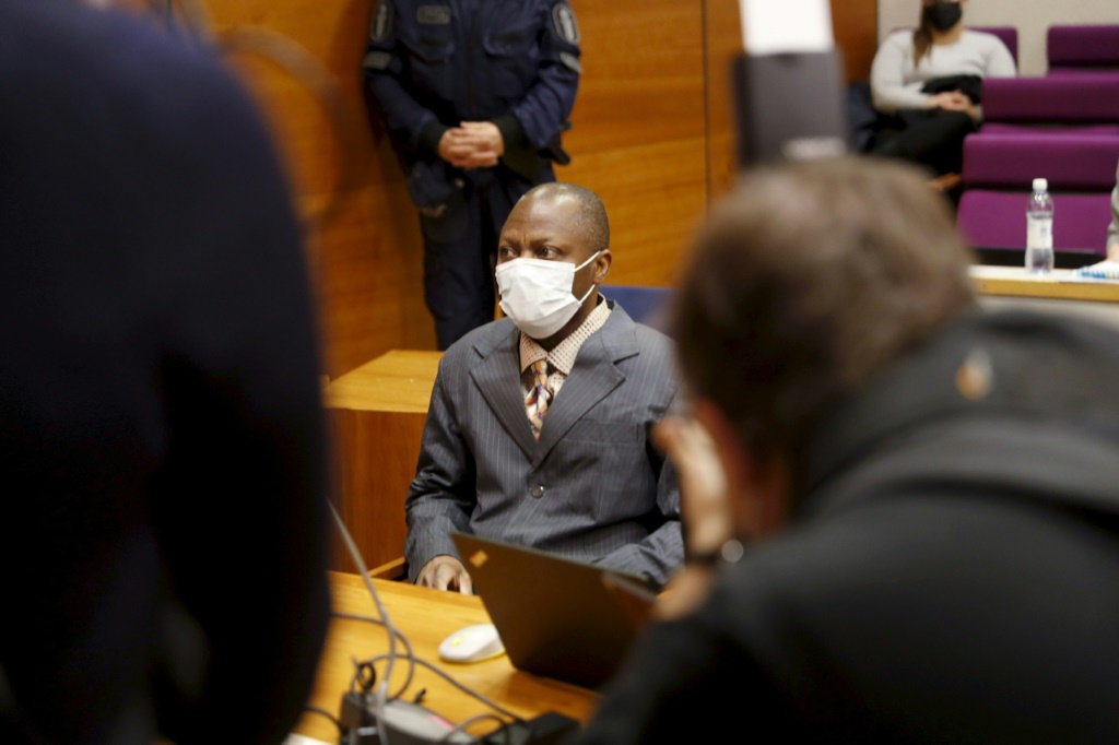 Sierra Leonean national Gibril Massaquoi, seen at the first day of his trial on February 3, risked life in prison in the case of a guilty verdict | AFP