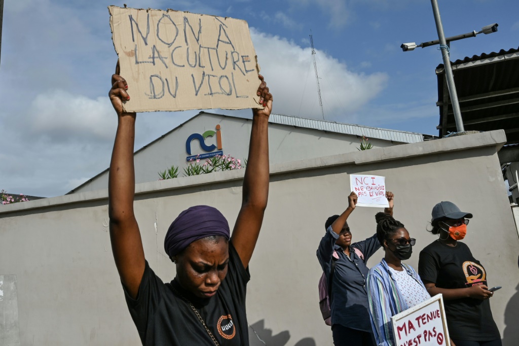 Women protested outside the offices of NCI television after a controversial program on rape last year | AFP