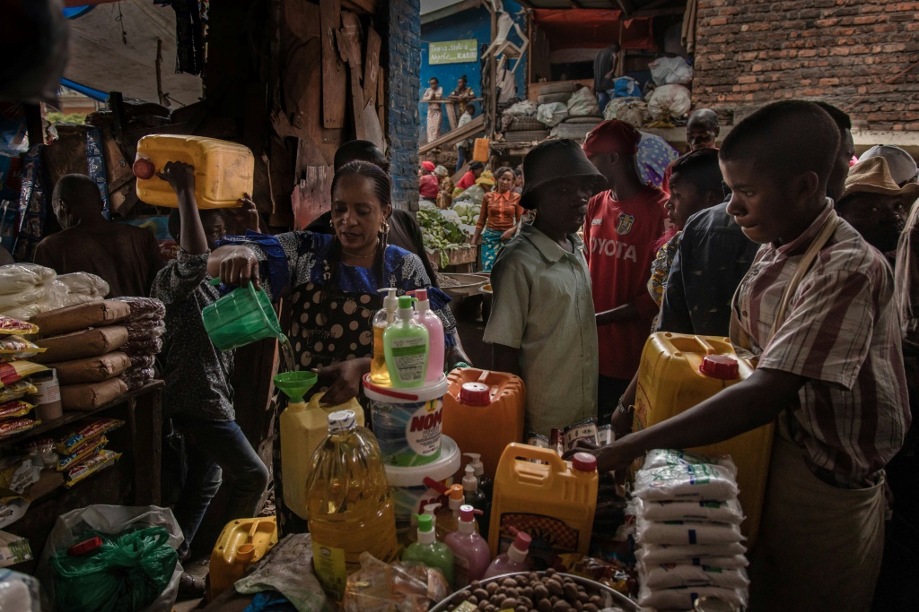 The price of cornflour, rice, sugar, oil and tomatoes have all shot up in Bukavu | AFP