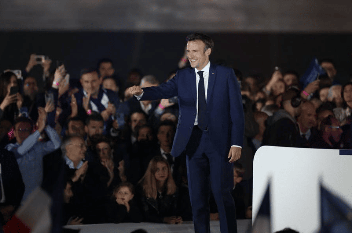 Emmanuel Macron on his arrival at the Champ de Mars in Paris. Thomas Coex | AFP