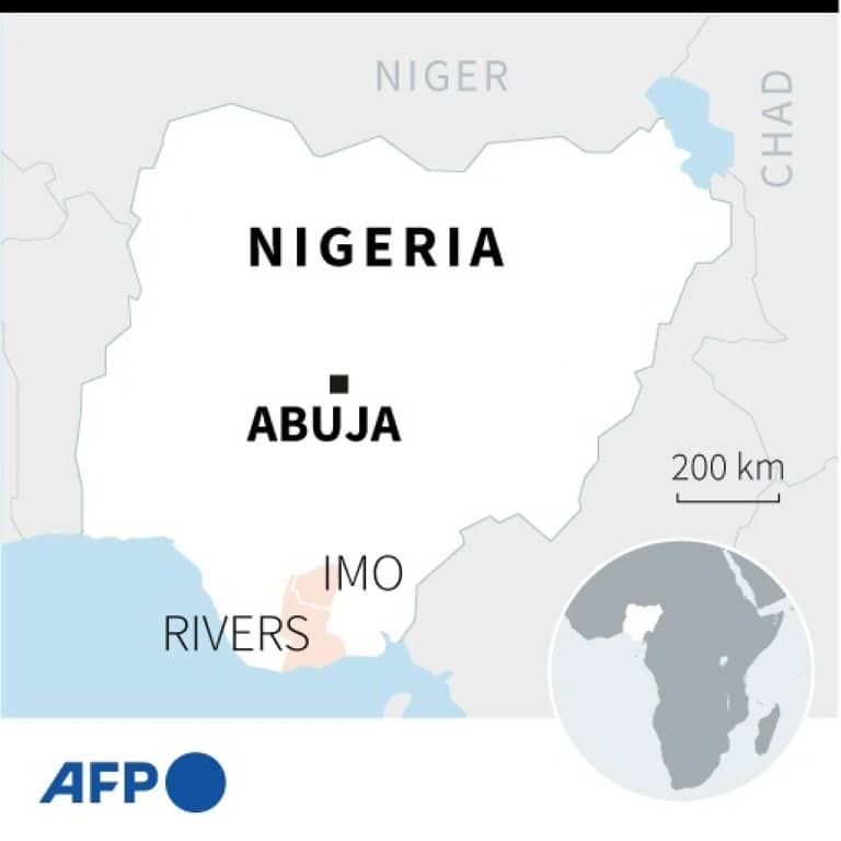Map of Nigeria locating the states of Rivers and Imo | AFP