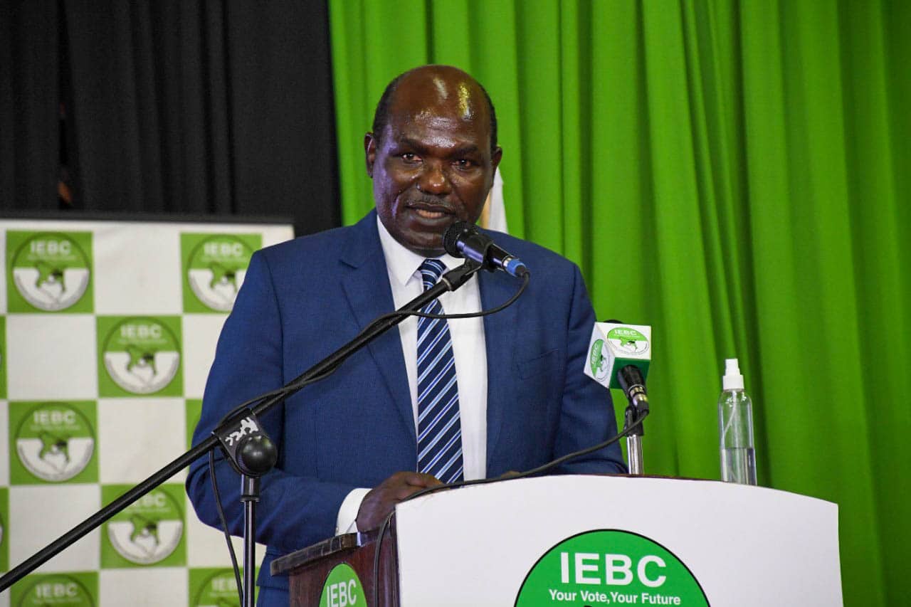 IEBC Chairman Wafula Chebukati .He has disputed claims on disappearance of KIEMS kits.Photo/Courtesy