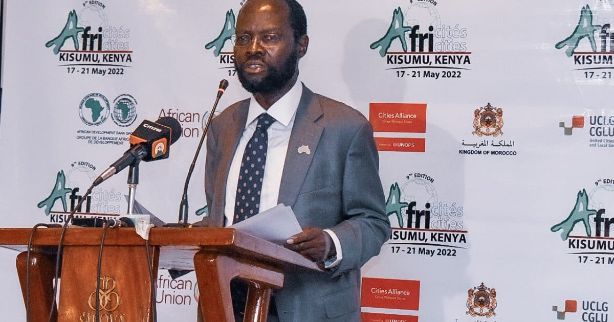 Kisumu Governor Prof Anyang Nyong'o during the launch of the Afrocities pre-activities