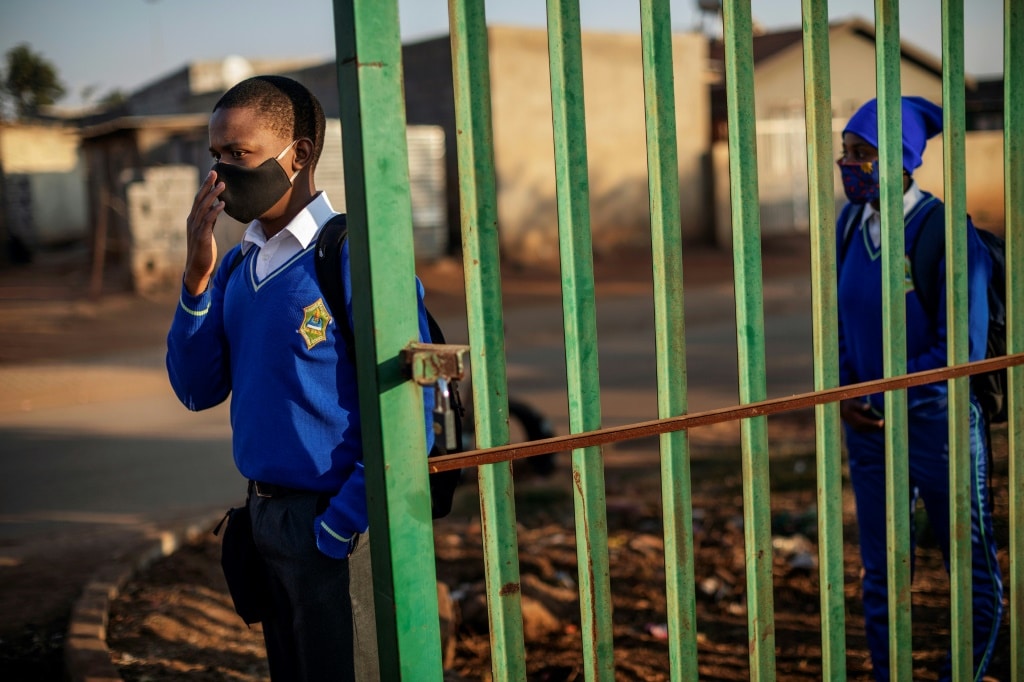 Mask-wearing in South African schools was phased in from late 2020, eventually applying to all students  | AFP