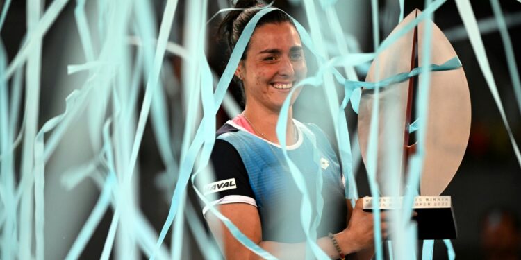Tunisia's Ons Jabeur celebrates after winning the Madrid Open | AFP