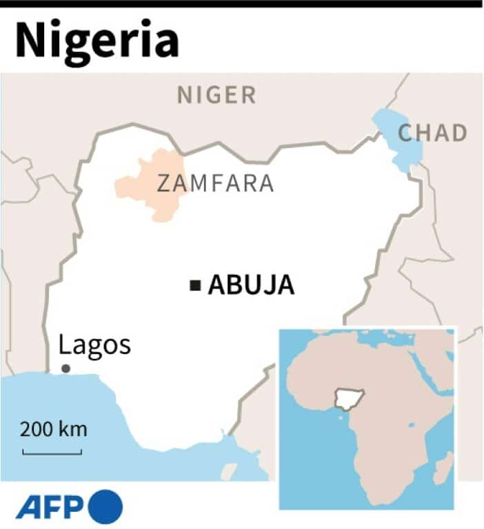 Map of Nigeria locating Zamfara state | AFP