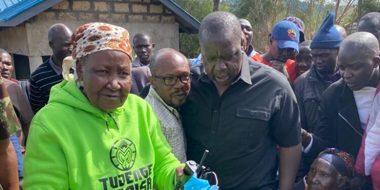 CS Matiang'i, IG Mutyambai Elated After Meeting One of The First Female Officers to Serve in Precolonial Kenya Police Force