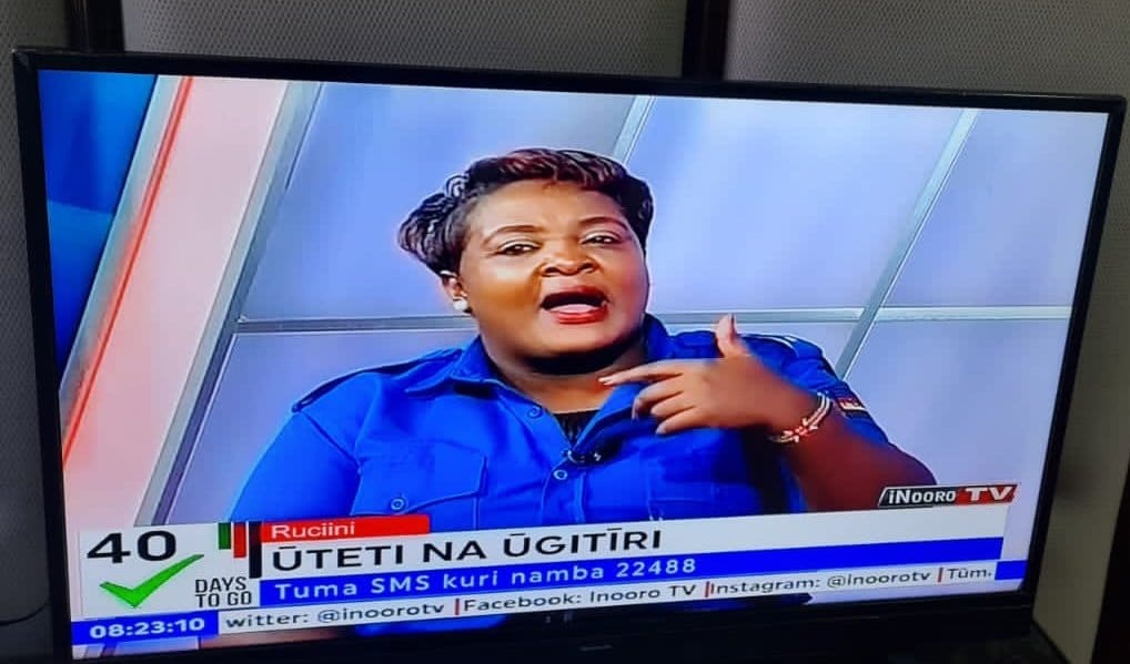 Monica Wamaitha Gitau when she appeared as a panelist on Inooro TV in a Wednesday, June 29 morning show.PHOTO/COURTESY