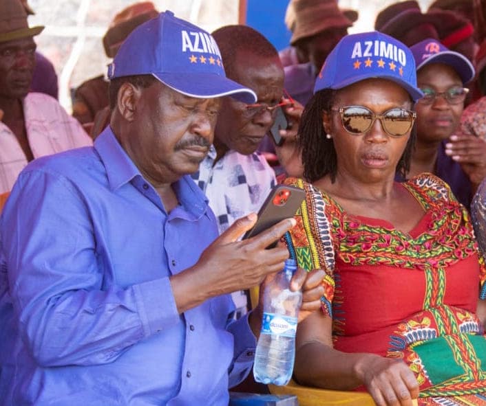 Azimio presidential candidate Raila odinga and his running mate Martha Karua. They have promised free education from January 2023.Photo/Courtesy