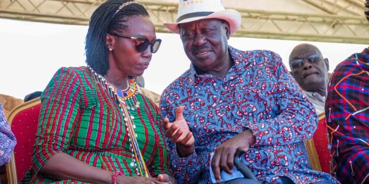 Raila Odinga And His Azimio La Umoja Presidential Runningmate Martha Karua.photo/Courtesy