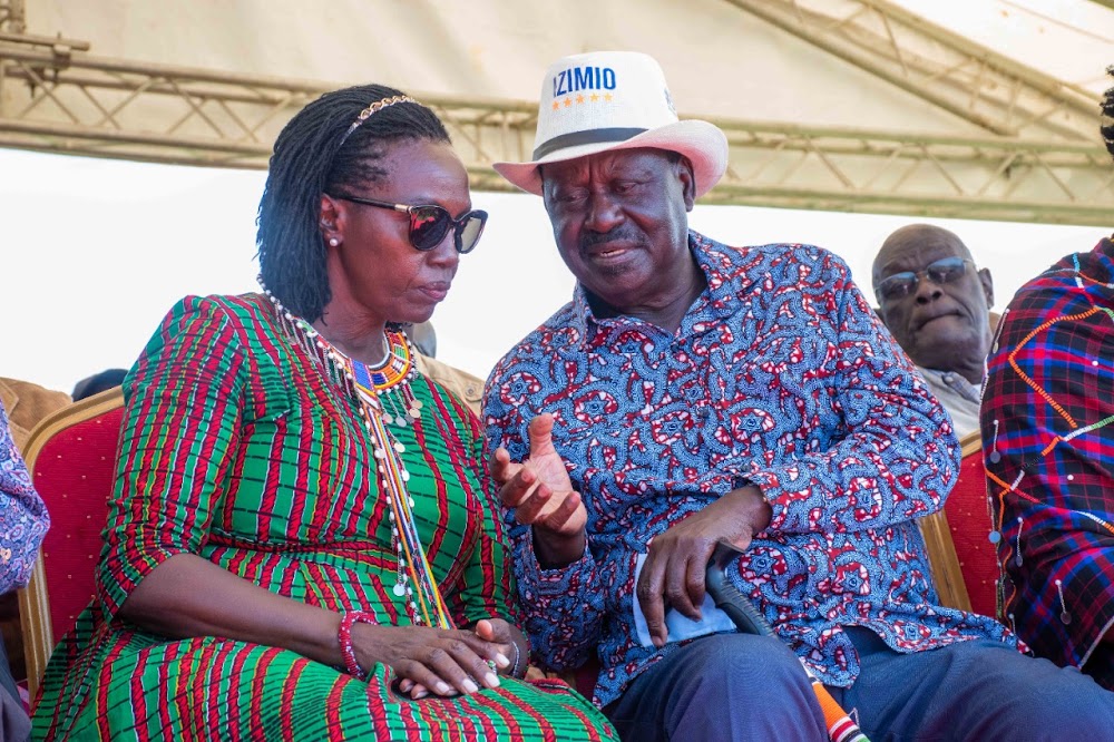 Raila Odinga and his Azimio la Umoja Presidential runningmate Martha Karua.PHOTO/COURTESY