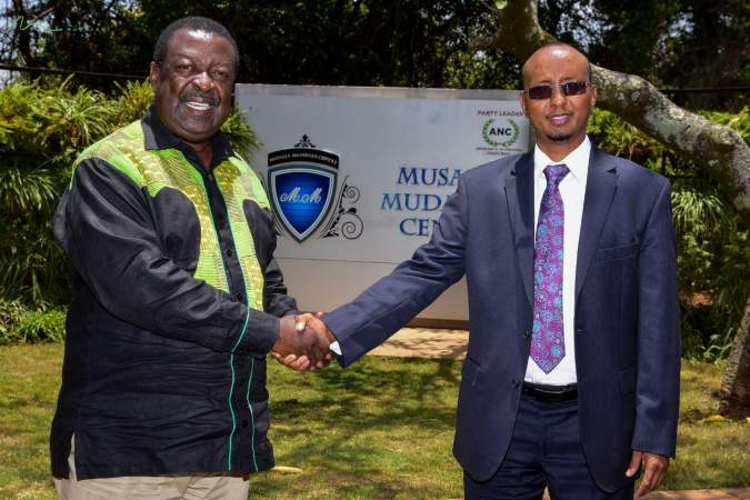 ANC Party Leader Musalia Mudavadi with Fafi parliamentary aspirant Mohamed Subey Gedi during a past event PHOTO/Musalia Mudavadi/Twitter