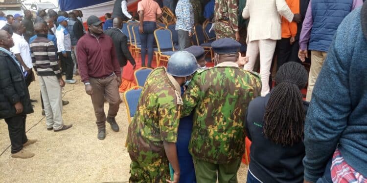Chaos erupted after rowdy youth tried to eject Waita from the event.Photo/Courtesy