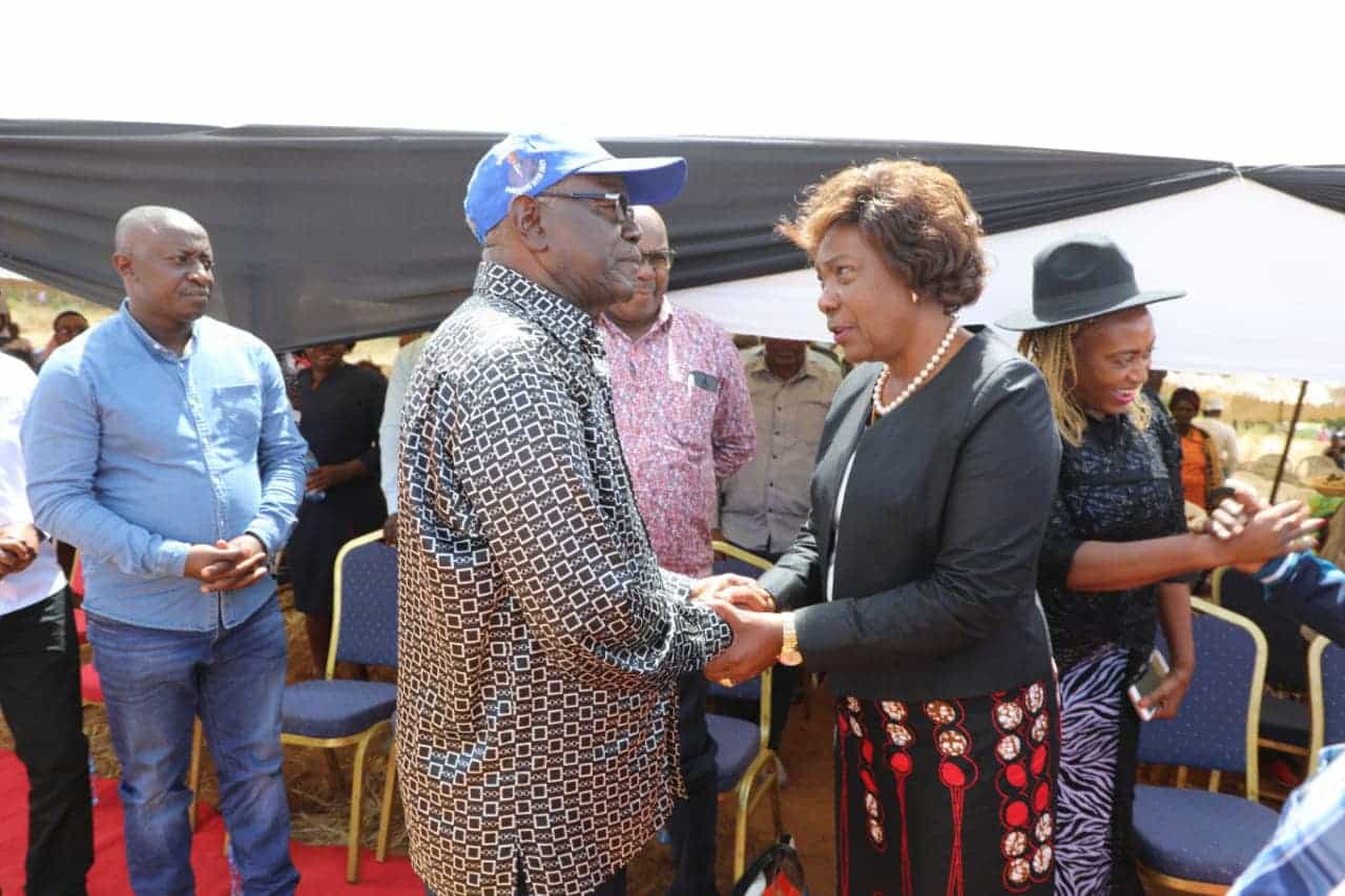 Kitui governor Charity Ngilu has thrown her support behind former Senator David Musila.Photo/Courtesy