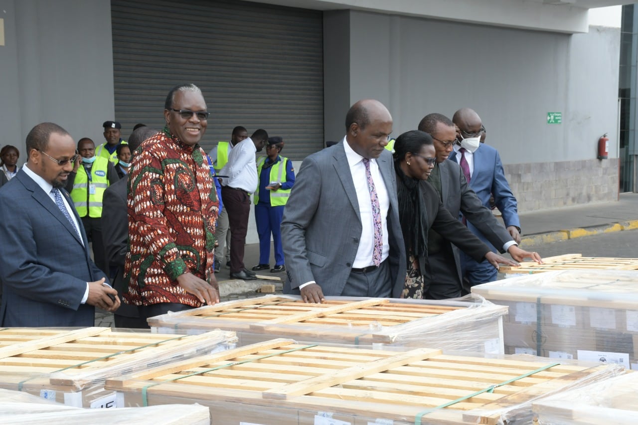 IEBC Chairperson Wafula Chebukati when he led the commission in receiving the first batch of ballot papers.Photo/IEBC