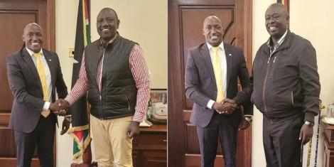 Independent Gatundu North Member of Parliament- Elect Njoroge Kururia meeting with Deputy President William Ruto and MP Rigathi Gachagua on August 16, 2022.Photo/Courtesy