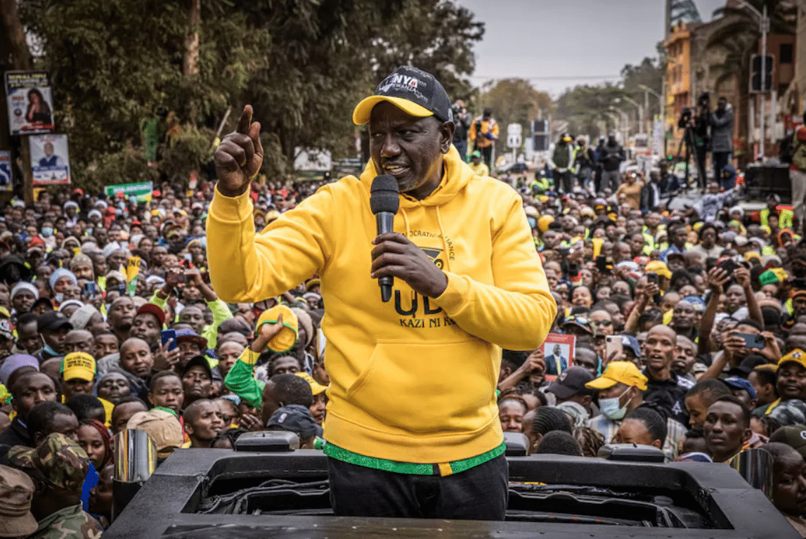 William Ruto addresses his supporters during a campaign rally in Thika, Kenya, in August 2022 | Ed Ram/Getty Image