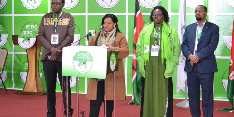 IEBC Commissioners at the Bomas of Kenya.Photo/Courtesy