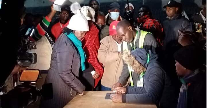 Martha Karua when she cast her vote in Gichugu.Photo/Courtesy