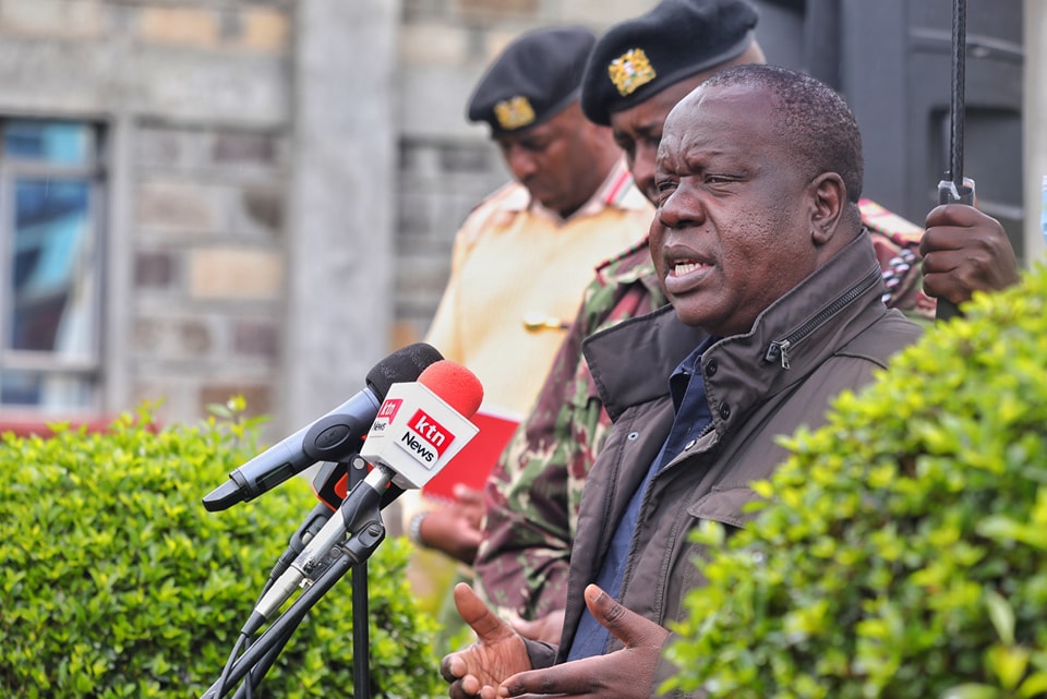 Former Interior CS Fred Matiang'i has said that he fears for his life.Photo/Courtesy