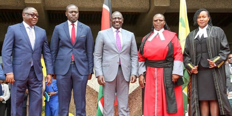 President-Elect William Ruto during the swearing in of governor Sakaja.Photo/Courtesy