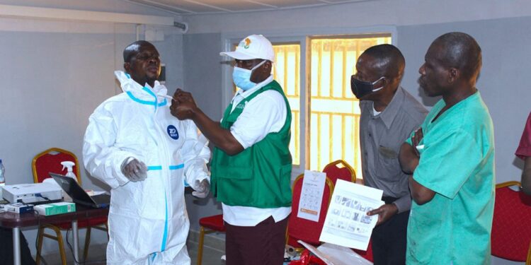 Africa CDC and Mastercard Foundation officials during a past function. The two organizations partnered to fight Covid-19 in the continent.
Photo: Africa CDC