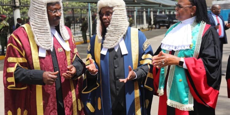 Chief Justice Martha Koome with House Speakers at Parliament Buildings.Photo/Parliament