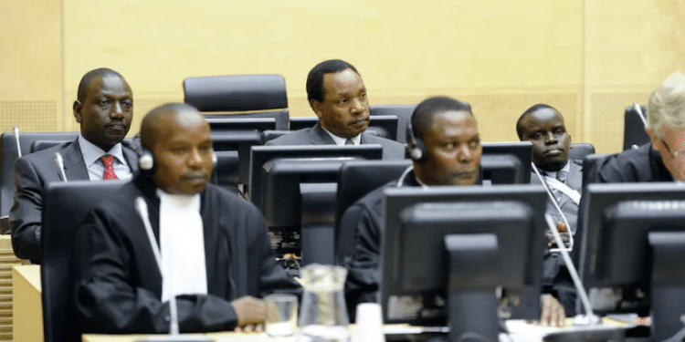 William Ruto (L, Back Row), Henry Kosgey (C, Back Row) And Radio Presenter Joshua Arap Sang (R, Back Row), At The Icc In 2011, Charged In Connection With Post-Election Violence. Lex Van Lieshout | Afp Via Getty Images