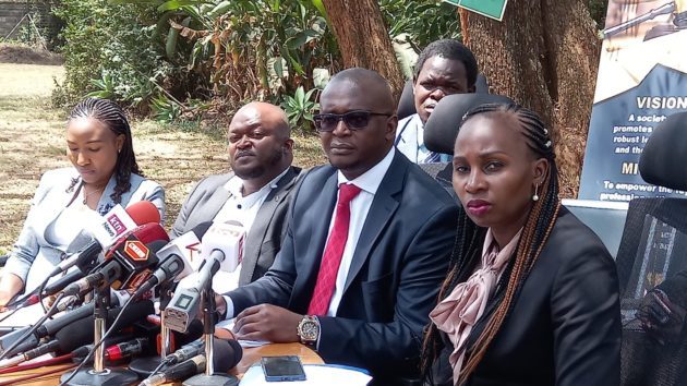 LSK president Erick Theuri during the press conference in Nairobi