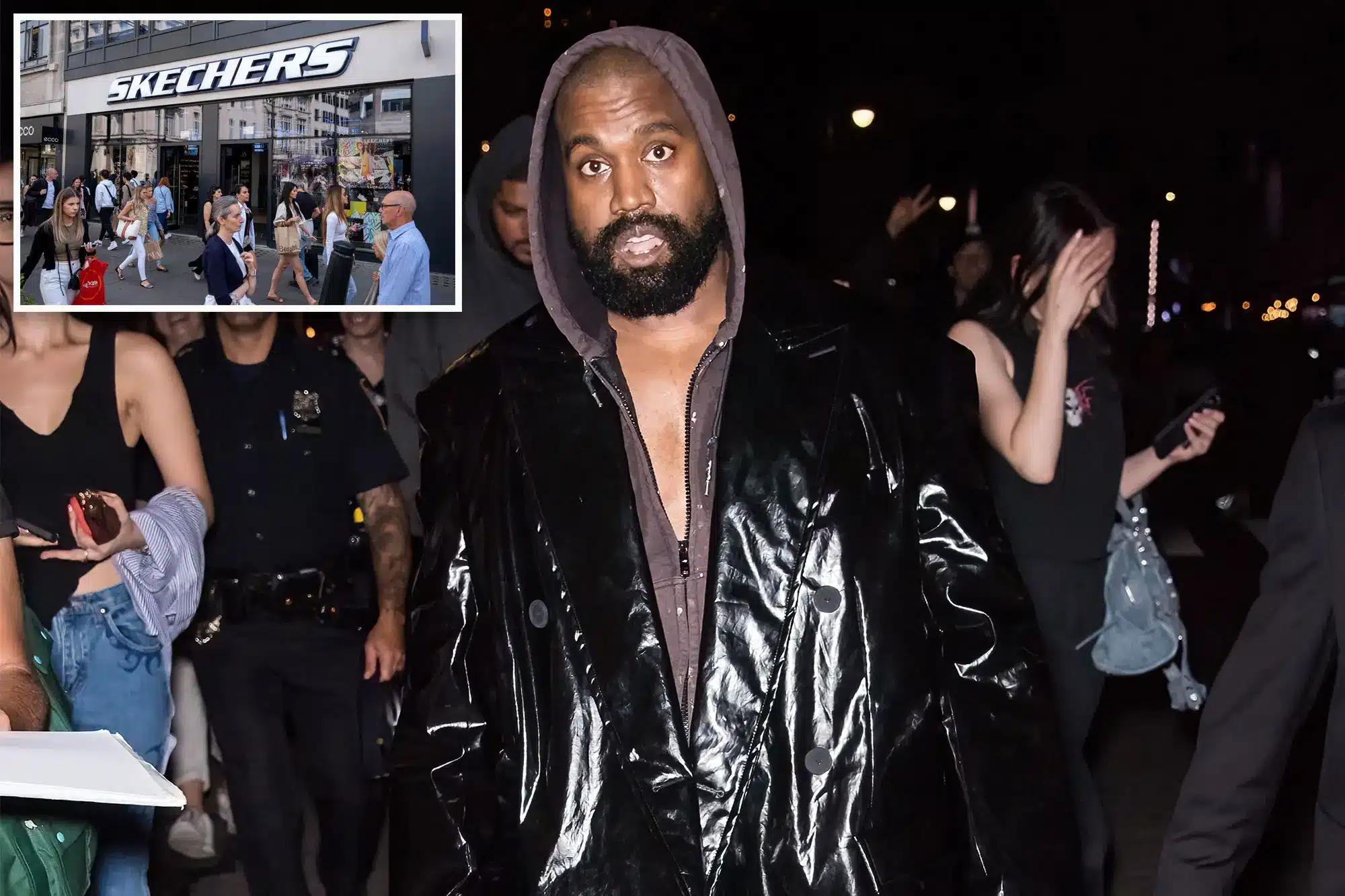 Kanye West was escorted out after checking in at the Skechers HQ unannounced. Photo: Page Six.