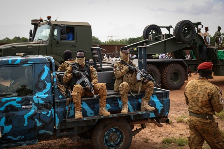 Burkina Faso troops at military funerals in the capital Ouagadougou this month | AFP