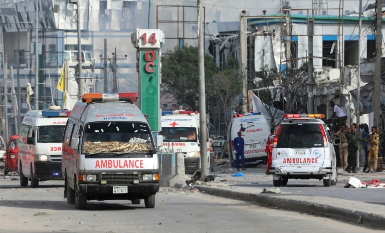 The death toll from an attack on Saturday at a busy intersection in the Somali capital Mogadishu has risen to 100 | AFP
