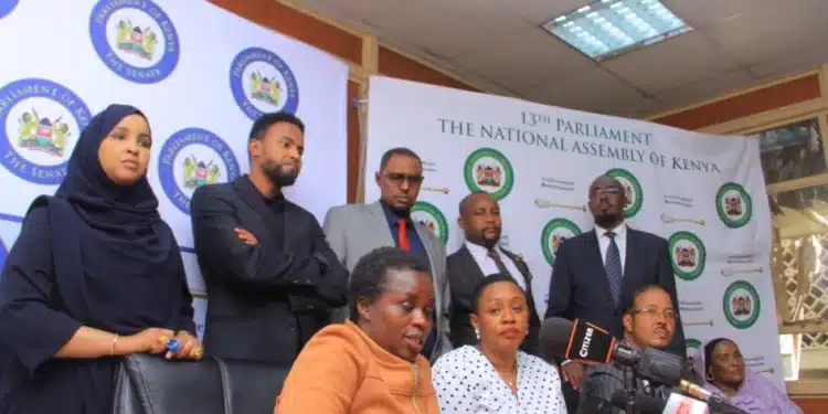 Jubilee MPs during a press briefing at parliament on November 10.Photo/Courtesy