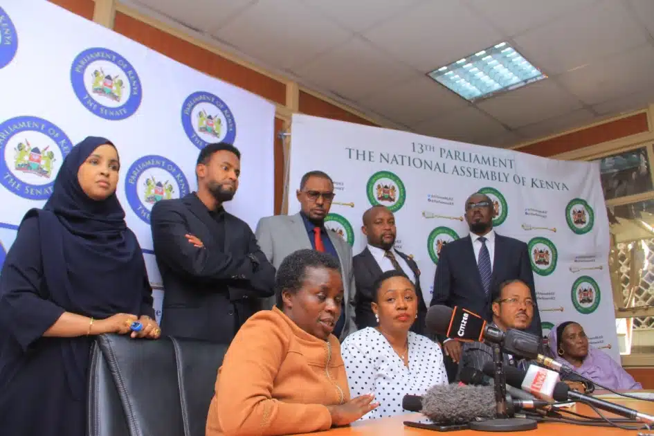 Jubilee MPs during a press briefing at parliament on November 10.Photo/Courtesy
