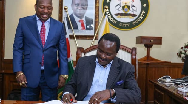 WIPER leader Kalonzo Musyoka and former Nairobi governor Mike Sonko at a past event.Photo/Courtesy