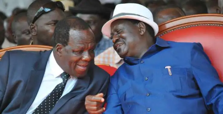Former Prime Minister Raila Odinga and former Kakamega governor at a past function.Photo/Courtesy