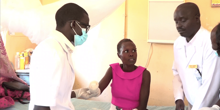 Veronica Jepkoech, 24, at Baringo county Referral Hospital-Kabarnet on Wednesday.
Photo/Courtesy