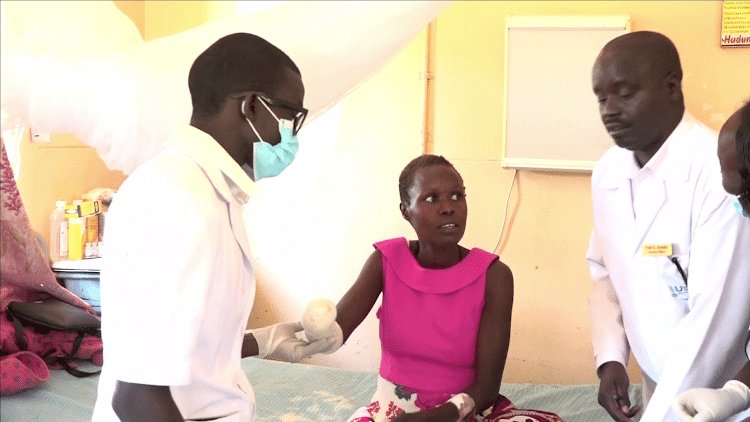 Veronica Jepkoech, 24, at Baringo county Referral Hospital-Kabarnet on Wednesday.
Photo/Courtesy