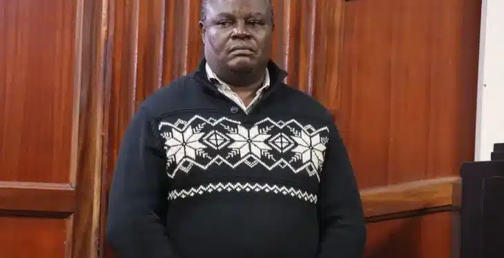 Patrick Eshiwani Amok, a doctor at Aga Khan Hospital before Milimani Law Court on Friday, November 11, 2022. Photo/Courtesy
