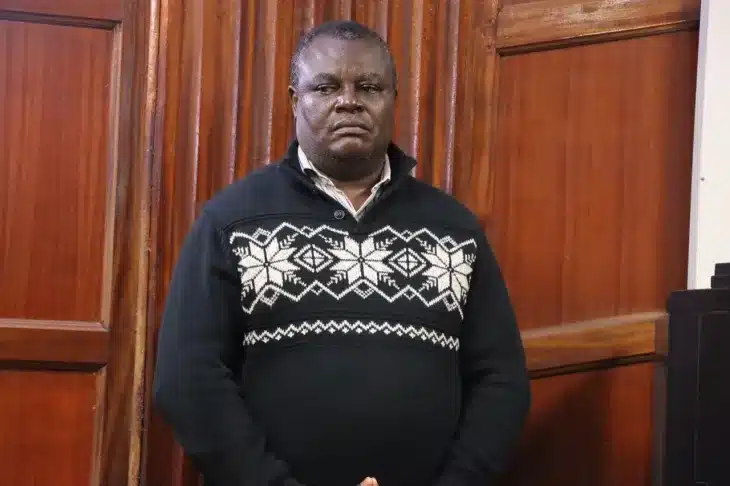Patrick Eshiwani Amok, a doctor at Aga Khan Hospital before Milimani Law Court on Friday, November 11, 2022. Photo/Courtesy